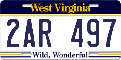 WV license plate 2AR497