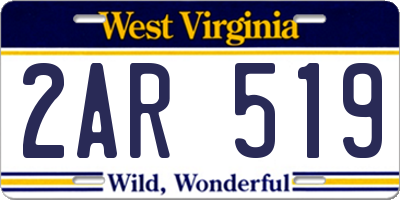 WV license plate 2AR519