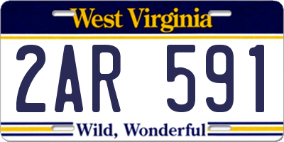 WV license plate 2AR591
