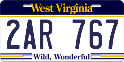 WV license plate 2AR767