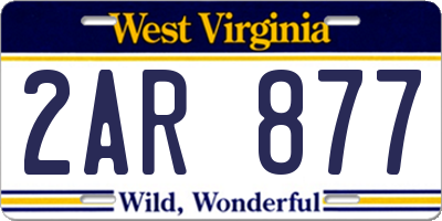 WV license plate 2AR877