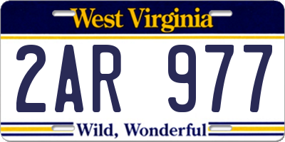 WV license plate 2AR977
