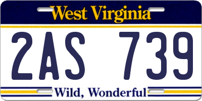 WV license plate 2AS739