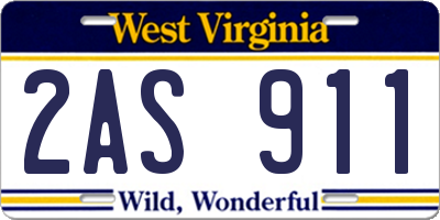 WV license plate 2AS911