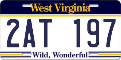 WV license plate 2AT197