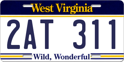 WV license plate 2AT311