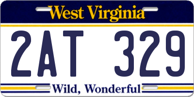 WV license plate 2AT329