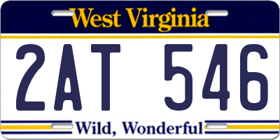 WV license plate 2AT546