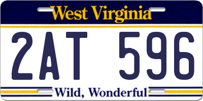 WV license plate 2AT596