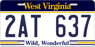 WV license plate 2AT637
