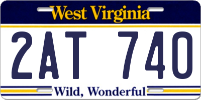 WV license plate 2AT740