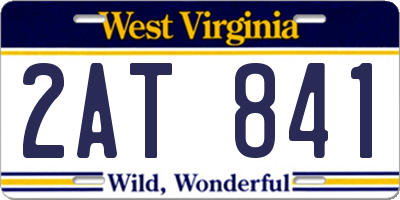 WV license plate 2AT841