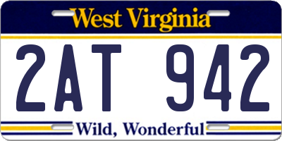 WV license plate 2AT942