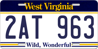 WV license plate 2AT963