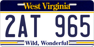 WV license plate 2AT965
