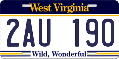 WV license plate 2AU190