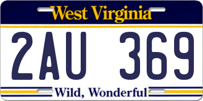 WV license plate 2AU369