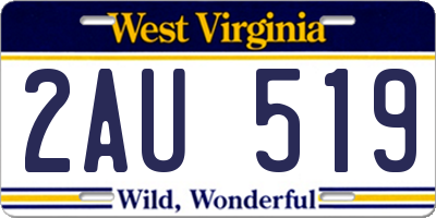 WV license plate 2AU519