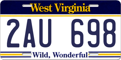 WV license plate 2AU698