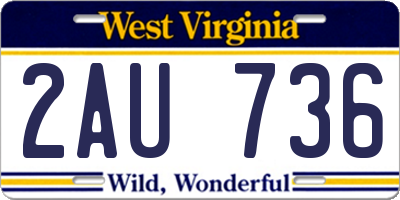 WV license plate 2AU736