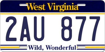 WV license plate 2AU877