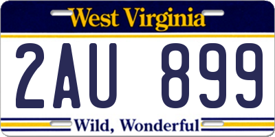 WV license plate 2AU899