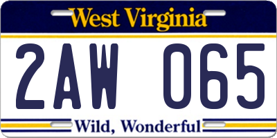 WV license plate 2AW065