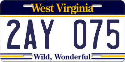 WV license plate 2AY075