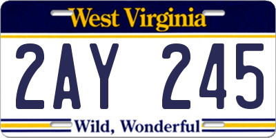 WV license plate 2AY245