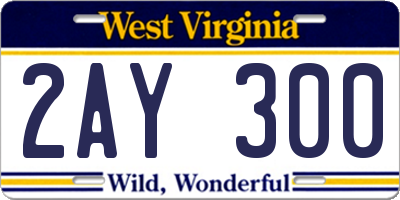 WV license plate 2AY300