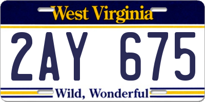 WV license plate 2AY675