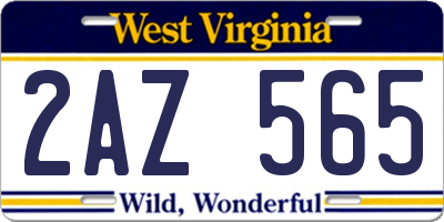WV license plate 2AZ565