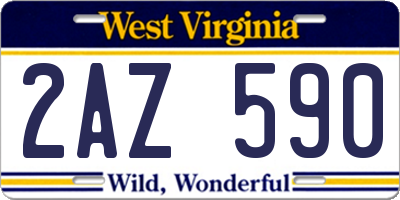 WV license plate 2AZ590