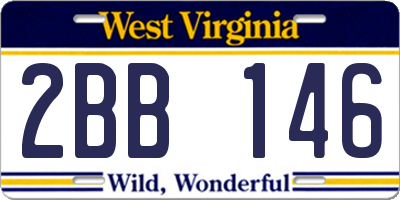 WV license plate 2BB146