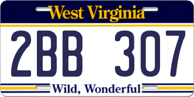 WV license plate 2BB307