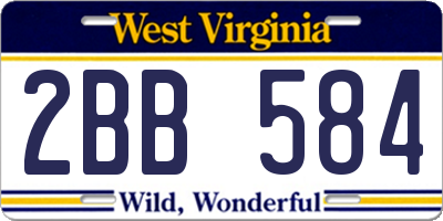 WV license plate 2BB584