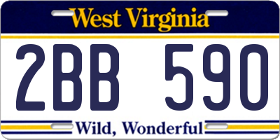 WV license plate 2BB590