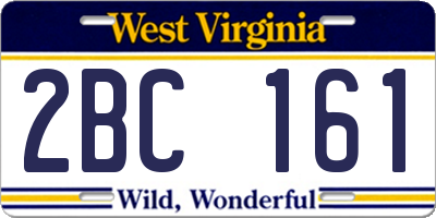 WV license plate 2BC161