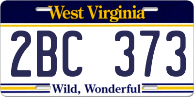 WV license plate 2BC373