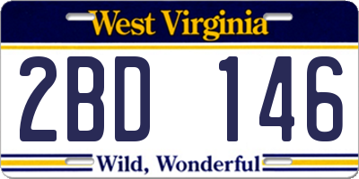 WV license plate 2BD146