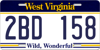 WV license plate 2BD158
