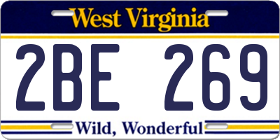 WV license plate 2BE269