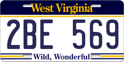 WV license plate 2BE569