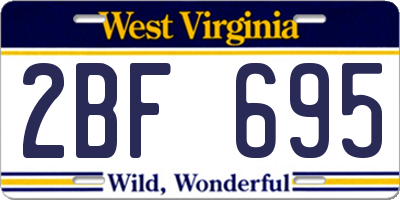 WV license plate 2BF695
