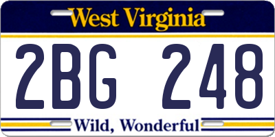 WV license plate 2BG248