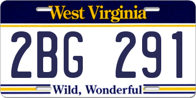 WV license plate 2BG291