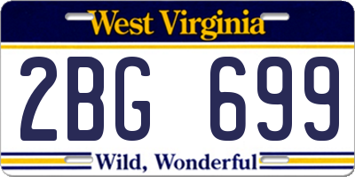 WV license plate 2BG699