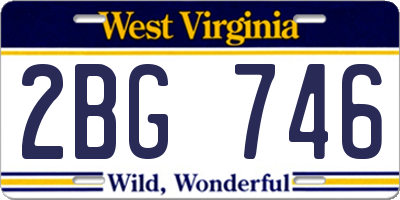 WV license plate 2BG746