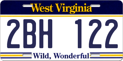 WV license plate 2BH122