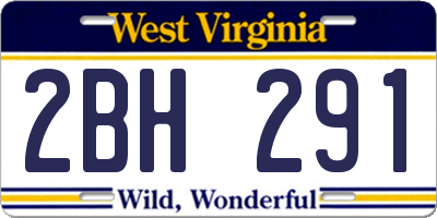 WV license plate 2BH291